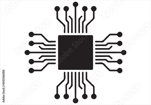 Microchip Icon Design | Technology Circuit Symbol Graphic