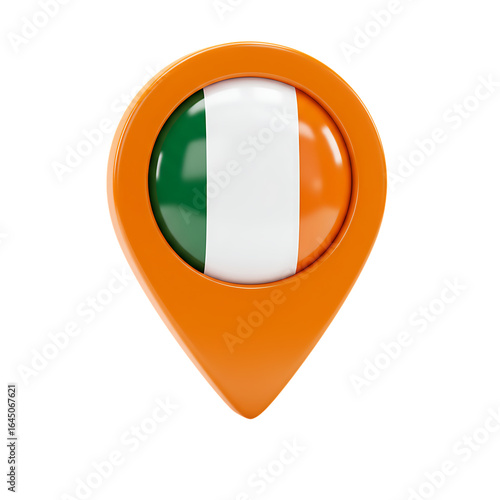 Free Download Ireland Flag Map Pin Icon On Transparent Background - GFXLoad