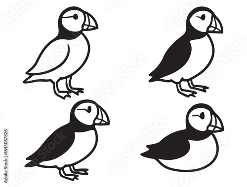 ICELANDIC PUFFINS SILHOUETTE
