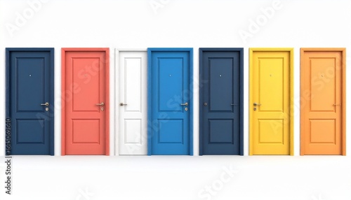 blue and yellow doors