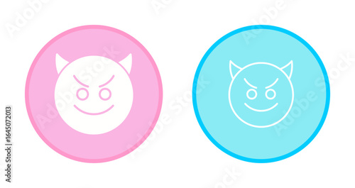Smiling Face with Horns Icon Design