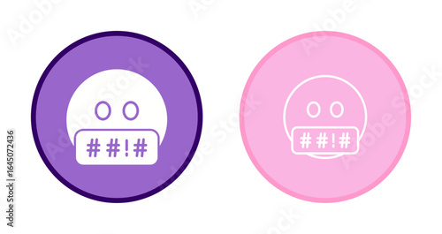 Face with Symbols on Mouth Icon Design