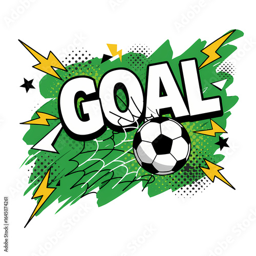 Wallpaper Mural Dynamic Goal Celebration Graphic with Soccer Ball Bright Colors Energetic Style Torontodigital.ca