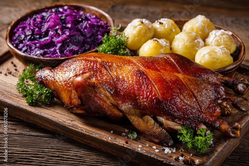 Elegant Roast Goose with Sides