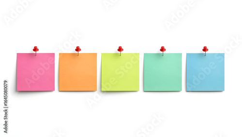 Colorful Sticky Notes on White Background