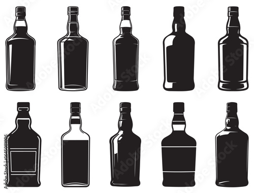 WHISKY BOTTLES SILHOUETTE