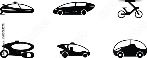 Futuristic transportation and vehicle concepts with a distinctive silhouette