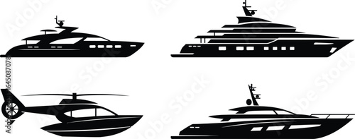 Recreational water vehicles and yacht silhouette design