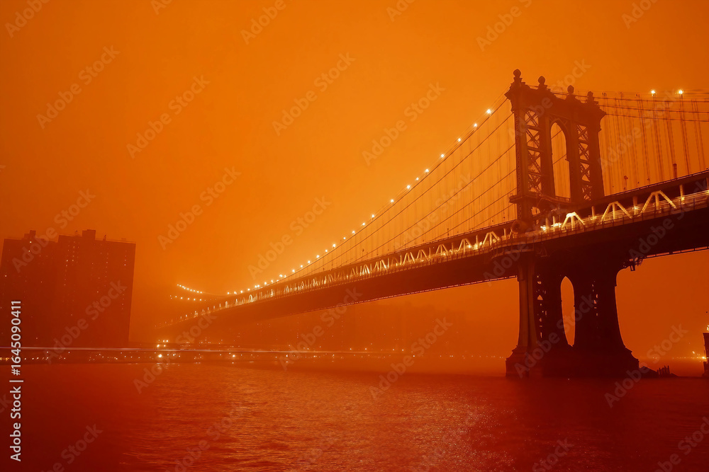 Obraz premium Melting planet dying animal abnormal heat flood fire desolation symbolizing global warming climate crisis generative ai