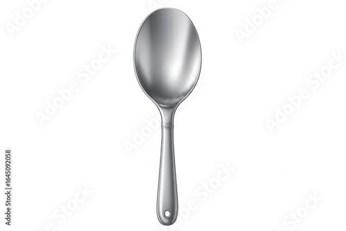 Realistic metal spoon isolated on transparent background, perfect for food and cooking related projects