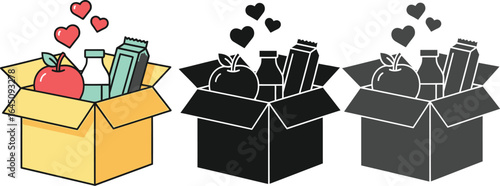 Caring hands deliver essential food boxes filled with love and sustenance