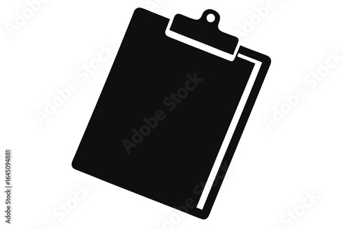 Black clipboard features a standard clip to hold the pages securely on a white background