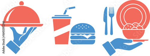 Enjoy delicious meals and drinks with iconic food service icons