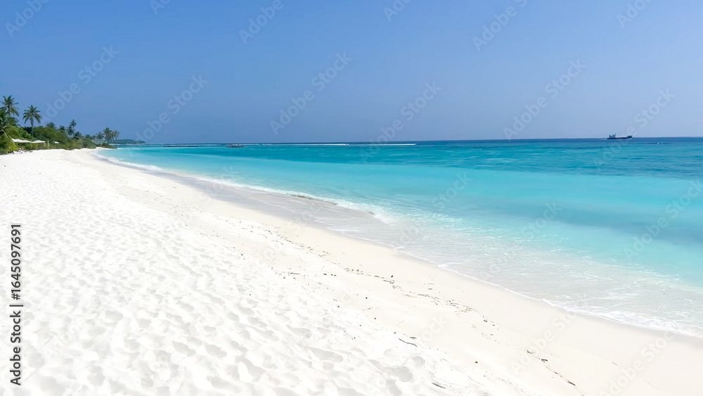 Obraz premium tropical beach with palm trees