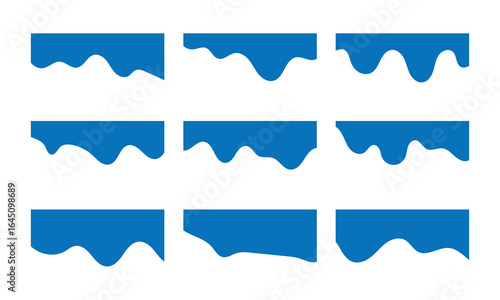 Collection of dividers shape templates. Modern separator header for website and app. Curve lines, wave collection of abstract design element. Abstract divider template vector illustration in eps 10.