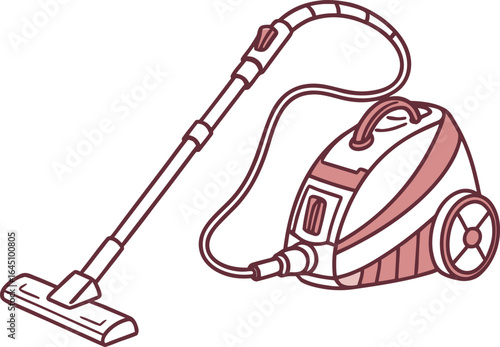 Minimalist Vector Icon of a Vacuum Cleaner