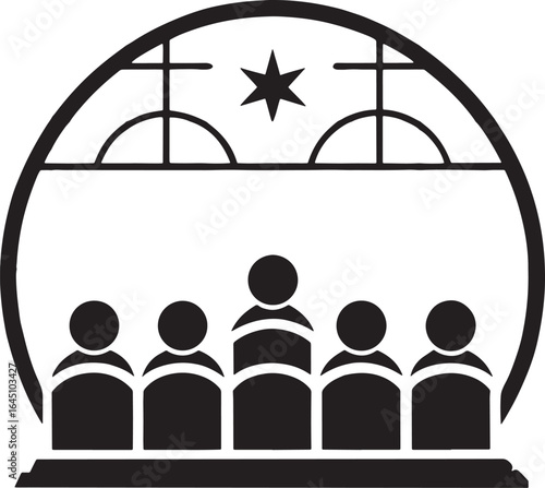 People Meeting Abstract Silhouette Graphic