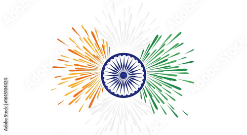 Indian Flag Colors Bursting Design for Patriotic Celebrations and National Pride