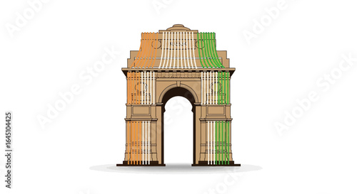 India Gate Vector Illustration A Patriotic Depiction of the Iconic Monument