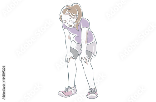 Tired Woman After Running Workout