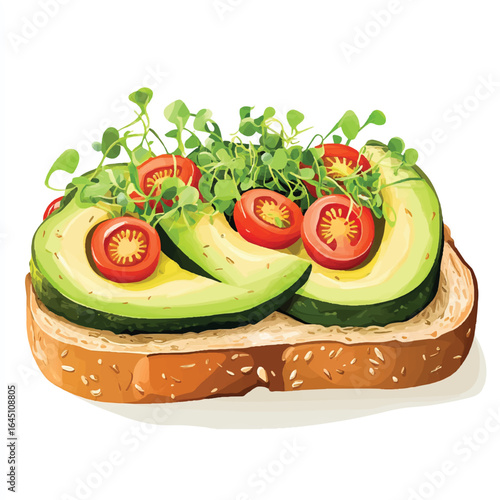 a fresh avocado toast with vegetable