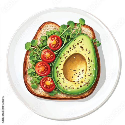 a fresh avocado toast with vegetable