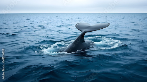 Dorsal fin of a fin whale (Balaenoptera physalus) off the coast of Elephant Island, Antarctica