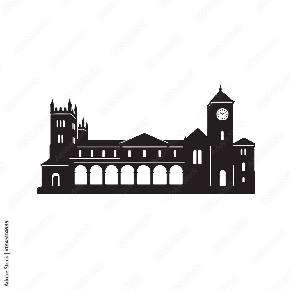 Fototapeta premium Bath Roman Baths Minimal Vector Design