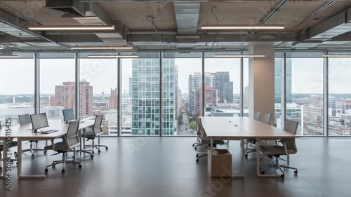 Wallpaper Mural Modern Office Space with Panoramic City View Torontodigital.ca