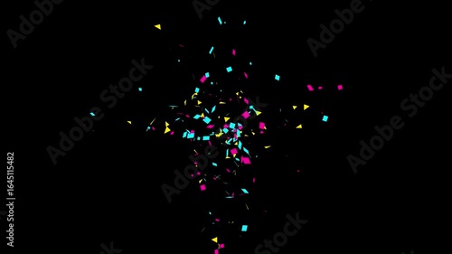 Wallpaper Mural Colorful fireworks confetti explodes ,animation of the explosion and fall of confetti in 4k video. confetti bomb effect from the inside glitter background with gold slowly falling. Torontodigital.ca