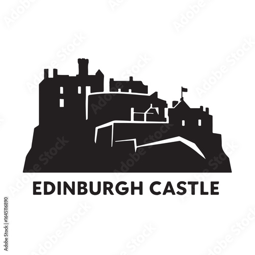Edinburgh Castle Minimal Silhouette Vector