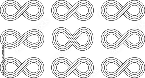 Nine Infinity Symbols in a Grid Pattern endless loop