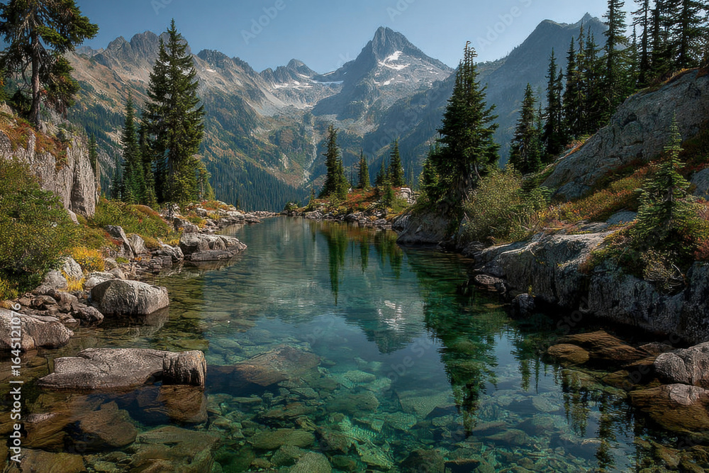 Fototapeta premium North Cascades Mountain Lake