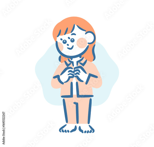 A girl changing into pajamas alone