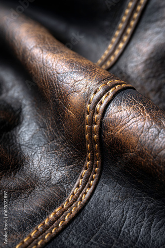 Rustic Leather with Stitching