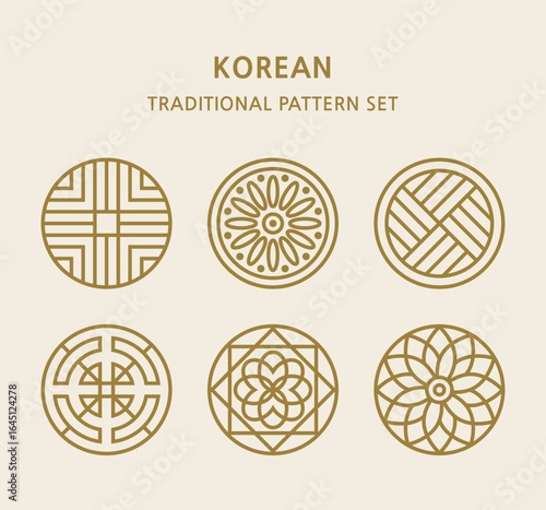 korean traditional pattern vector illustration icon
