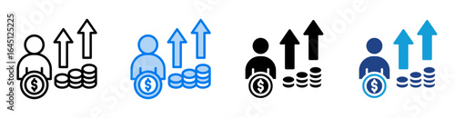 Pension icon set multiple style collection