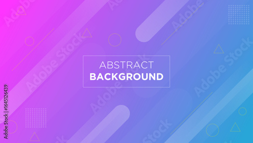 A colorful abstract background with gradients of pink, purple, and blue, featuring geometric shapes like circles, triangles, and lines. Ideal for presentations, web design, and graphic projects.