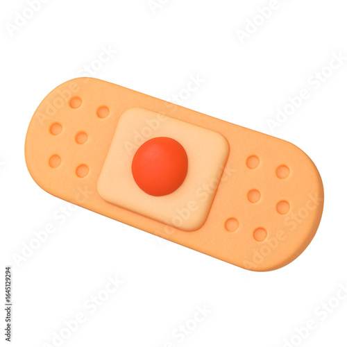 Stylized Minimalist Bandage with Red Swelling Illustration