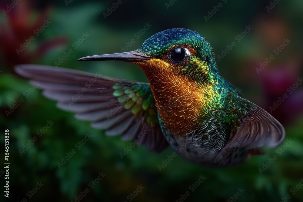 Obraz premium Vibrant Hummingbird in Flight Detailed Isolated PNG set with Transparent Background