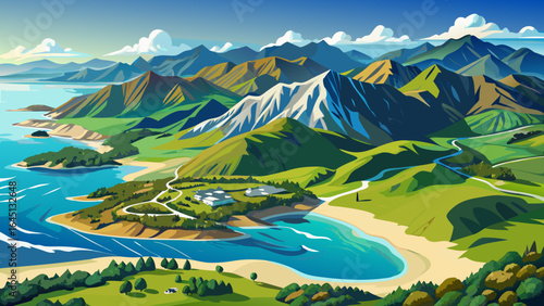 From above, the West Coast of South Island unfolds in sweeping beauty, where turquoise seas kiss rugged cliffs, and lush forests stretch endlessly beneath a sky painted in soft coastal light.