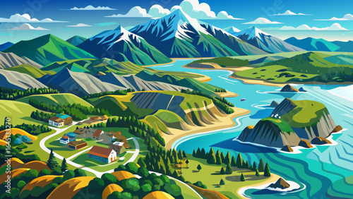 From above, the West Coast of South Island unfolds in sweeping beauty, where turquoise seas kiss rugged cliffs, and lush forests stretch endlessly beneath a sky painted in soft coastal light.