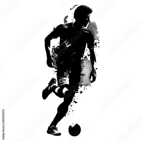 Black silhouette of a footballer on white background.
