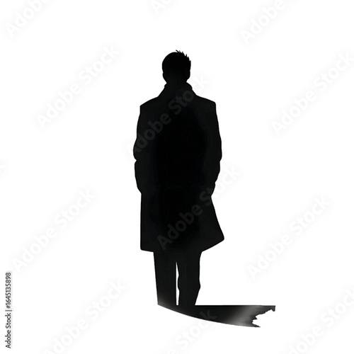Vector illustration of a man in black silhouette against a clean white background, capturing graceful forms.