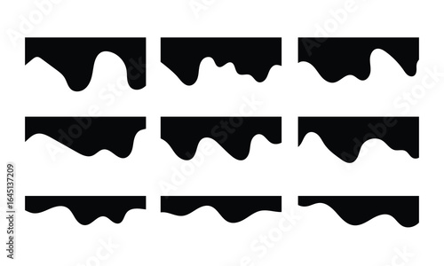 Border shape for website design. Abstract banner header and separator. Drops Separator Effects Collection For Flyer, Poster, App, Banner in eps 10.