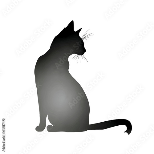 Black silhouette of a cat on white background.