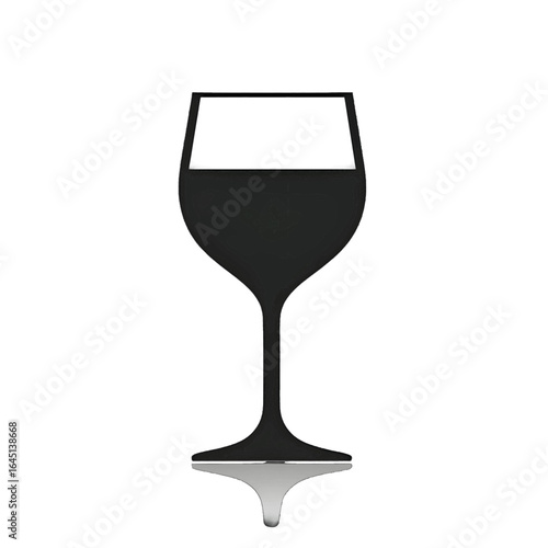 Black silhouette of a glass on white background.