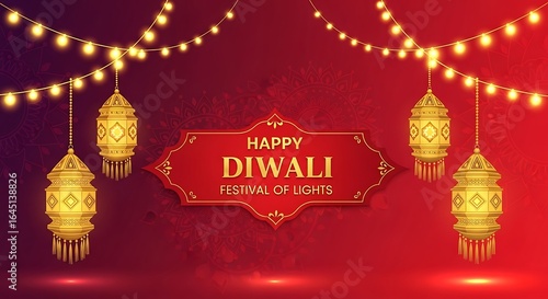 Celebrate the Glow of Diwali Festive Lanterns and Warm Lights Illuminate a Joyful Colorful Night in Indian Culture and