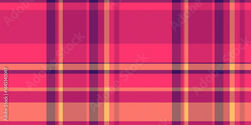 Vibrant pink and purple plaid pattern, perfect for textile design, fashion, or website backgrounds.  This seamless texture evokes warmth and style.  Ideal for creating trendy and eyecatching visuals.