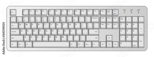 White computer keyboard - Realistic Vector